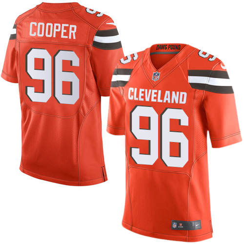 Men's Limited Xavier Cooper Nike Jersey Orange Alternate - #96 NFL Cleveland Browns